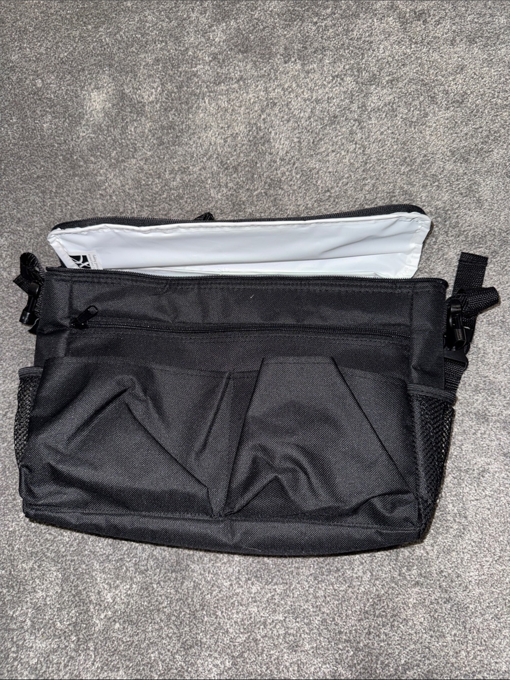 Black Crossbody Organizer Bag for babies